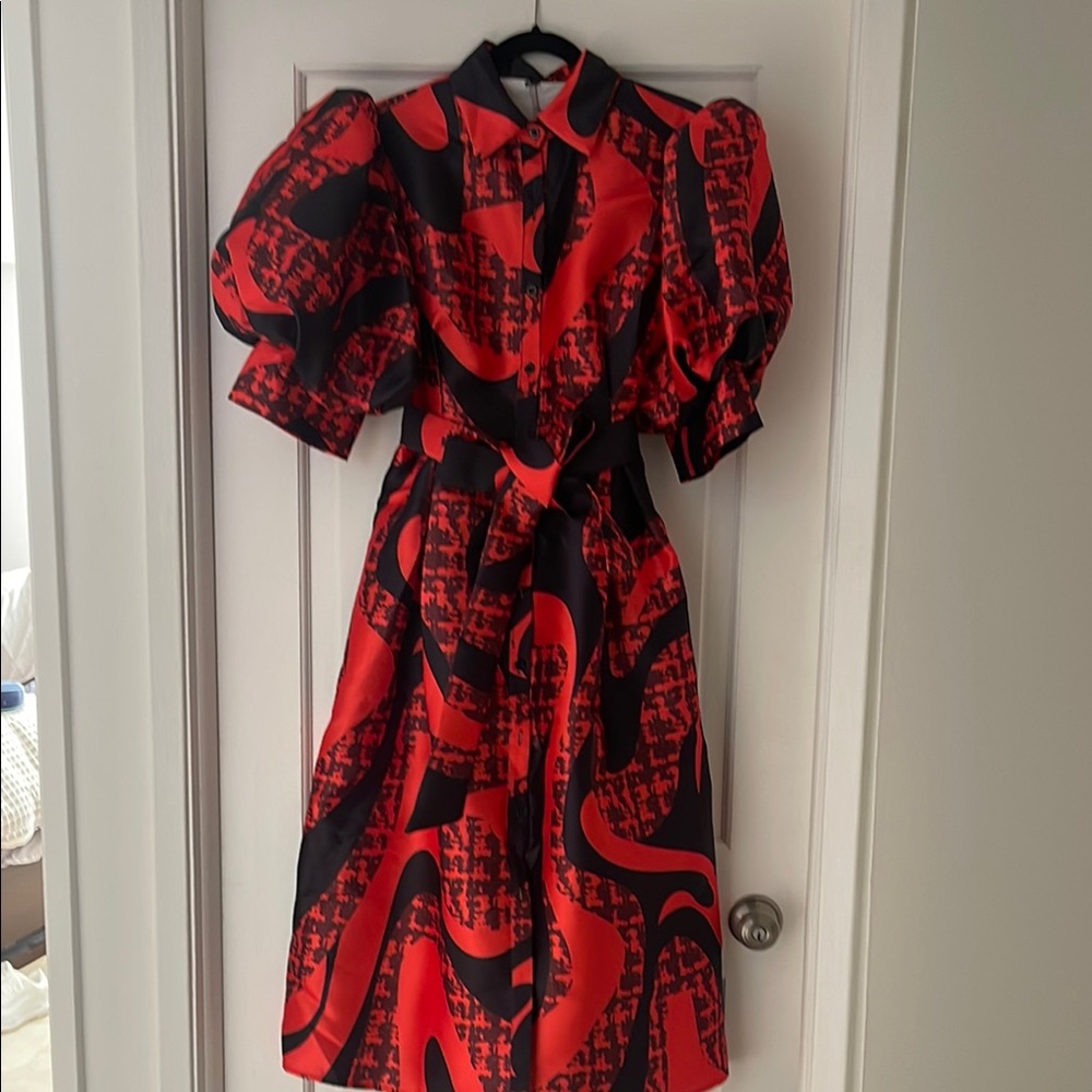 Elegant Red and Black Women's Dress